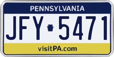 PA license plate JFY5471