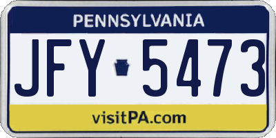 PA license plate JFY5473
