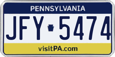 PA license plate JFY5474