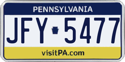 PA license plate JFY5477