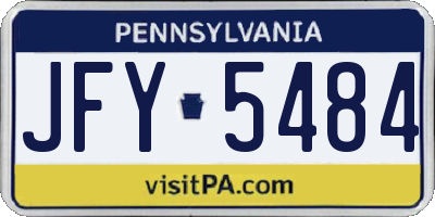 PA license plate JFY5484