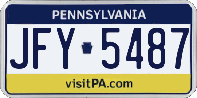 PA license plate JFY5487