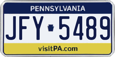 PA license plate JFY5489