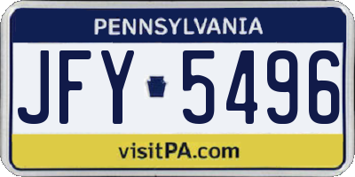 PA license plate JFY5496