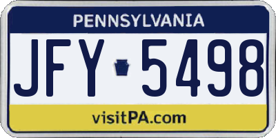 PA license plate JFY5498