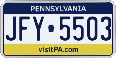 PA license plate JFY5503