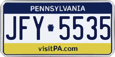 PA license plate JFY5535