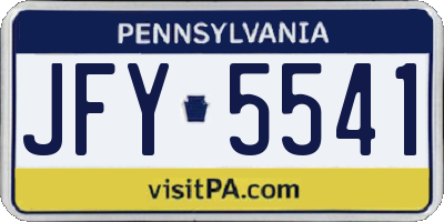 PA license plate JFY5541
