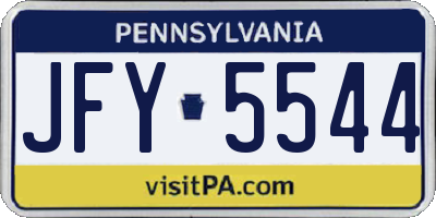 PA license plate JFY5544