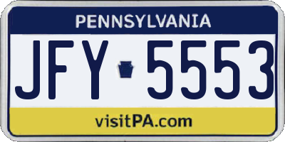 PA license plate JFY5553