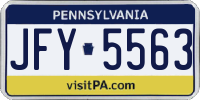 PA license plate JFY5563