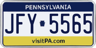 PA license plate JFY5565