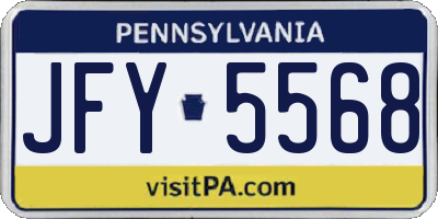 PA license plate JFY5568