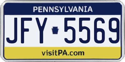 PA license plate JFY5569