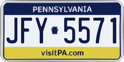 PA license plate JFY5571
