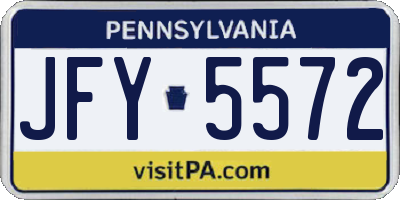 PA license plate JFY5572