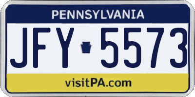 PA license plate JFY5573