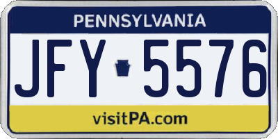 PA license plate JFY5576