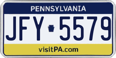 PA license plate JFY5579