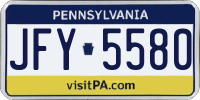 PA license plate JFY5580