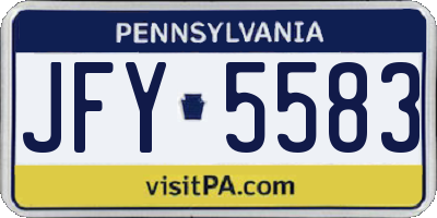 PA license plate JFY5583