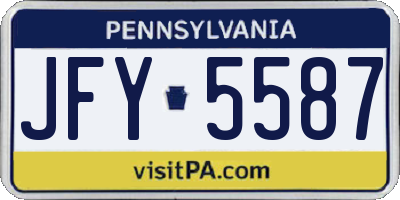 PA license plate JFY5587