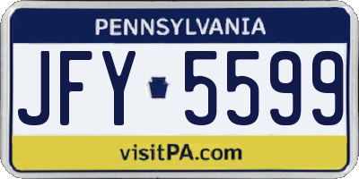 PA license plate JFY5599