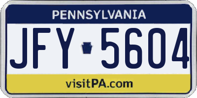 PA license plate JFY5604