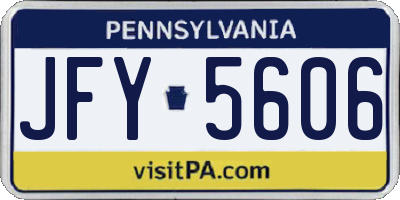 PA license plate JFY5606