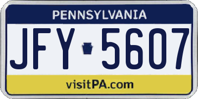 PA license plate JFY5607