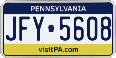 PA license plate JFY5608