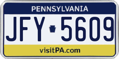 PA license plate JFY5609