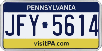 PA license plate JFY5614
