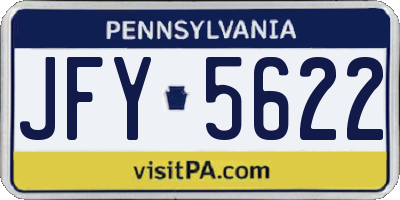 PA license plate JFY5622