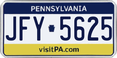 PA license plate JFY5625