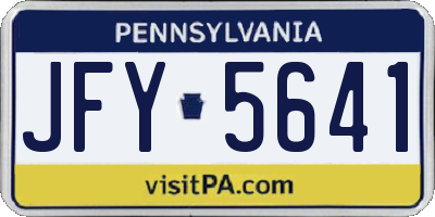 PA license plate JFY5641