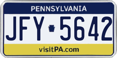 PA license plate JFY5642