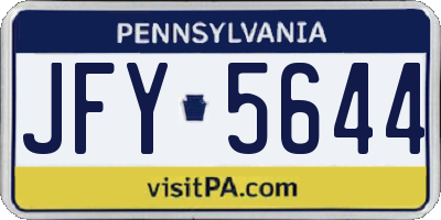 PA license plate JFY5644
