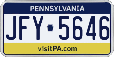 PA license plate JFY5646