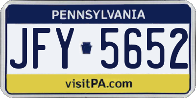 PA license plate JFY5652