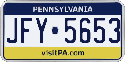 PA license plate JFY5653
