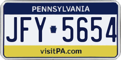 PA license plate JFY5654