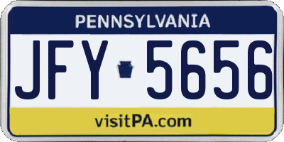 PA license plate JFY5656