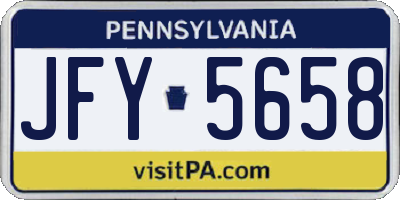 PA license plate JFY5658