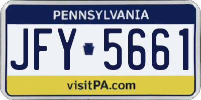 PA license plate JFY5661