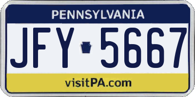 PA license plate JFY5667