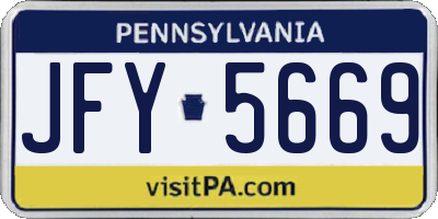 PA license plate JFY5669