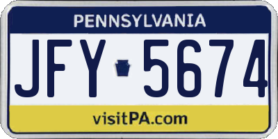 PA license plate JFY5674