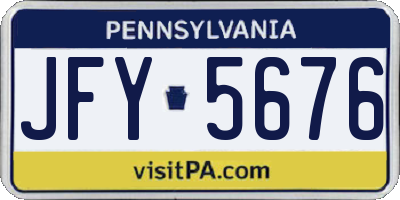 PA license plate JFY5676