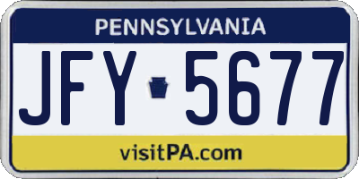 PA license plate JFY5677